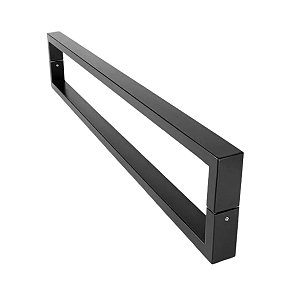 Puxador Porta Duplo Alça 600 Mm Inox Preto Fosco 40x20 60 Cm