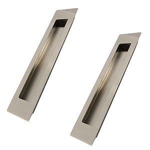 Kit 2 Puxador Concha Embutir Porta Inox 304 Escovado 25 Cm