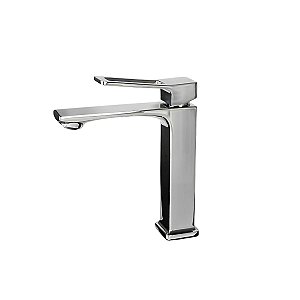 Torneira Banheiro Lavabo Quadrada Cromada Curta Baixa Metal