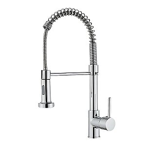 Torneira Cozinha Chuveirinho Gourmet Inox Cromada 1/4 Volta