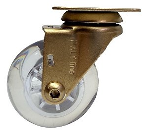 Rodizio Rodinha Dourado Móveis Silicone Girat 50 Mm S/ Trava