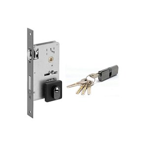 Fechadura Rolete Pivotante Imab Cilindro 90 Mm Preto Fosco