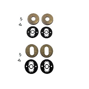 Kit Roseta Avulsa Fechadura Externa Imab Antique Ouro Velho