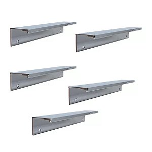 KIT 5 PUXADOR MÓVEIS SOTTILE 160 MM ZEN CROMADO SOBREPOR