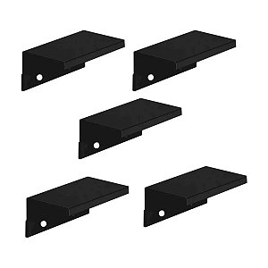 KIT 5 PUXADOR MÓVEIS SOTTILE 32 MM ZEN PRETO SOBREPOR
