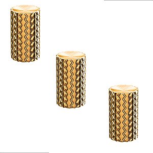KIT 3 PUXADOR ZIGRINATO IL1780 18x30 BRONZE ESC ( DOURADO )