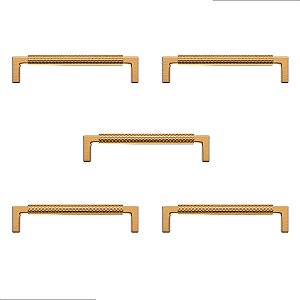 KIT 5 PUXADOR ZIGRINATO IL1780 160MM BRONZE ESC ITALY LINE