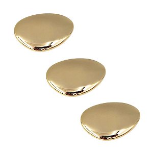 Kit 3 Puxador Ponto Seixo Grande Gold Zen Design Zp5762.a00