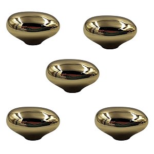Kit 5 Puxador Ponto Seixo Pequeno Gold Zen Design Zp5761.a00