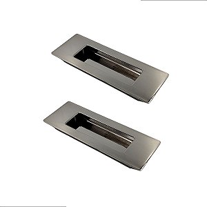 2 PUXADORES CONCHA EMBUTIR INOX POLIDO PORTA CORRER 15CM
