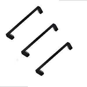 Kit 3 Puxador Moveis Liveri Il955 096mm Preto Italy Line