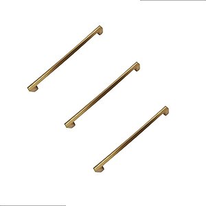 Kit 3 Puxador Liveri Il 955 160mm Dourado Fosco Italy Line