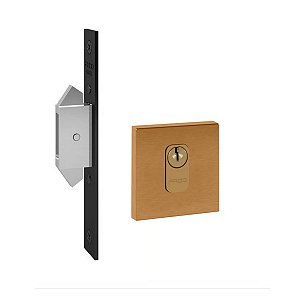 FECHADURA TRAVA PORTA CORRER EXTERNA PADO RED GOLD ESCOVADA