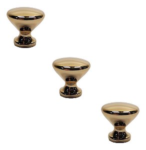 Kit 3 Puxador Cup Zen Gold (dourado Brilhante) Zp5238.a00
