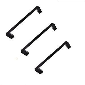 Kit 3 Puxador Moveis Liveri Il955 096mm Preto Italy Line