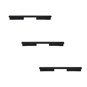 Kit 3 Puxador Sorento 224mm Preto Fosco Zen Moveis