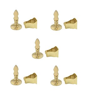Kit 5 Prendedor Fixador Trava Porta Dourado Brilho Parede