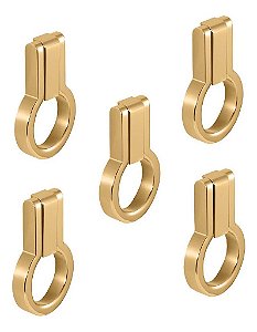 Kit 5 Puxador Antique Ponto Zen Gold (dourado Brilhante)