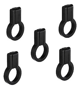 Kit 5 Puxador Antique Ponto Zen Preto Zp5404.24 Pingente