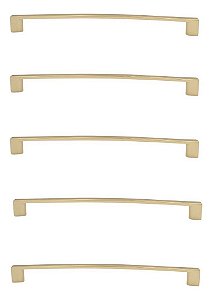 Kit 5 Puxador Dourado Fosco Il 950 Italy Line Metal 192mm