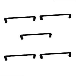 Kit 5 Puxador Moveis Liveri Il 955 128mm Preto Italy Line