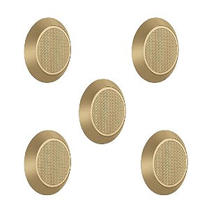Kit 5 Puxador Móveis Ponto Disk G Dourado Matte Fosco Zen