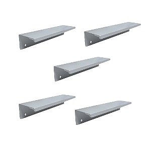 KIT 5 PUXADOR PARA MÓVEIS SOTTILE 160 MM ZEN ALUMINIO FOSCO