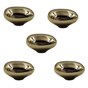 Kit 5 Puxador Ponto Seixo Pequeno Gold Zen Design Zp5761.a00