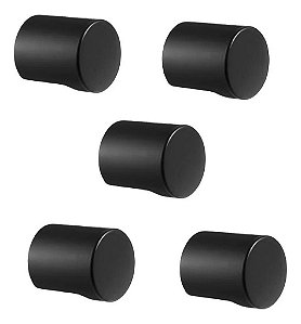 Kit 5 Puxador Radio Mini Zen Preto Zp4308.24 Ponto 16x18mm