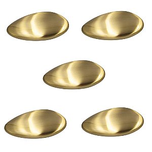 Kit 5 Puxador Seixo G 78mm X 50mm Gold Escovado dourado Zen