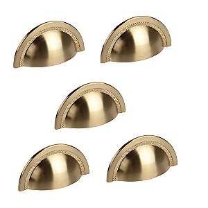 Kit 5 Puxador Shell Gold Escovado Zen 64mm Zp4318.b00