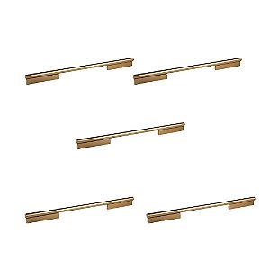 Kit 5 Puxador Sorento 320mm  Dourado Fosco Zen