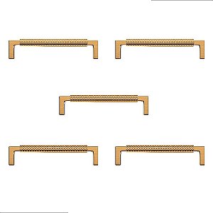 KIT 5 PUXADOR ZIGRINATO IL1780 160MM BRONZE ESC ITALY LINE