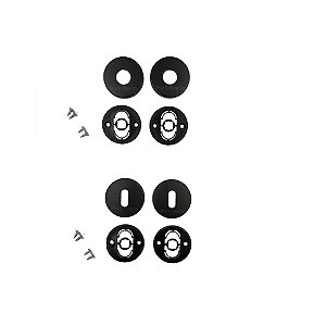 Kit Roseta Avulsa Fechadura Interna Imab Preta Redonda F5100