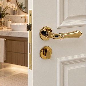 FECHADURA PORTA BANHEIRO WC LILY IMAB DOURADO BRILHANTE 55MM