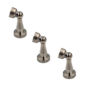 KIT 3 PRENDEDOR BATEDOR DE PORTA MAGNETICO INOX ESCOVADO