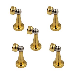 KIT 5 PRENDEDOR BATEDOR DE PORTA MAGNETICO INOX DOURADO