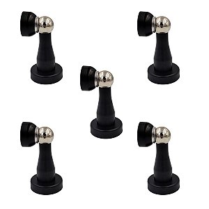 KIT 5 PRENDEDOR BATEDOR DE PORTA MAGNETICO INOX PRETO FOSCO