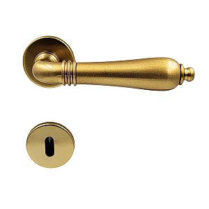 FECHADURA PORTA INTERNA QUARTO LILY IMAB DOURADO OURO ACETINADO MAQUINA 55MM COLONIAL CLASSICA