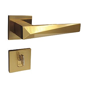 FECHADURA PORTA EXTERNA QUARTO SALA PADO ASCOT DOURADO ESCOVADO MAQUINA 55 MM C/ CILINDRO MIOLO TAMBOR