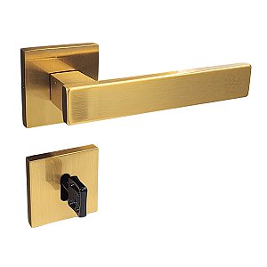 FECHADURA PORTA INTERNA QUARTO SALA PADO RETRO DOURADO ESCOVADO ACETINADO MAQUINA 55 MM