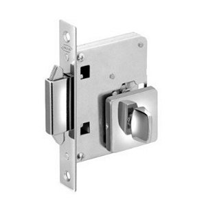 Fechadura Auxiliar Porta de Correr e Bater Banheiro Quadrada Imab 2491 Inox Escovado 55MM