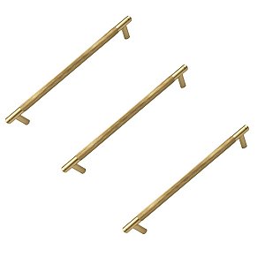 KIT 3 PUXADOR MOVEIS ZIGRINATO IL1580 224MM DOURADO FOSCO