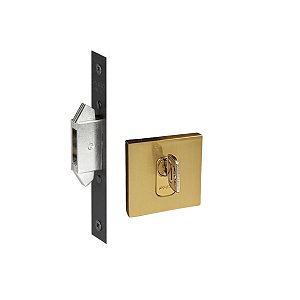 Fechadura Trava Porta de Correr Pado Dourada Escovada Expansiva