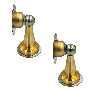 KIT 2 PRENDEDOR DE PORTA MAGNETICO ADESIVO INOX DOURADO