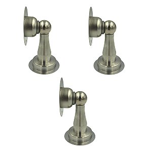 KIT 3 PRENDEDOR DE PORTA MAGNETICO ADESIVO INOX ESCOVADO
