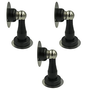KIT 3 PRENDEDOR BATEDOR PORTA MAGNETICO ADESIVO PRETO FOSCO