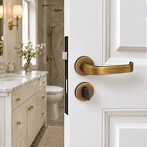 Fechadura Banheiro Duna Imab Antique AQ Ouro Velho Wc 40mm