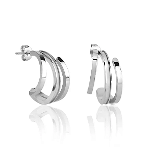 Brinco Aço Inox Meia Argola - Design Exclusivo e Sofisticado