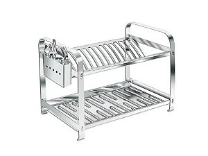 ESCORREDOR DE INOX MAKINOX 16 PRATOS COM PORTA TALHER DE INOX 355542